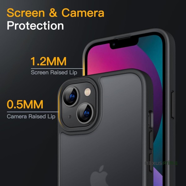 JETech Cover Opaca per iPhone 13 6,1 Pollici, Protezione Anticaduta Antiurto di Grado Militare, Custodia Posteriore Glassata Traslucida, Anti-Impronte (Nero) : Amazon.it: Elettronica